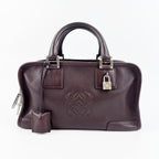 LOEWE ロエベ アマソナ28 ハンドバッグ アナグラム ブラウン レザー ヴィンテージ レディース 【中古】