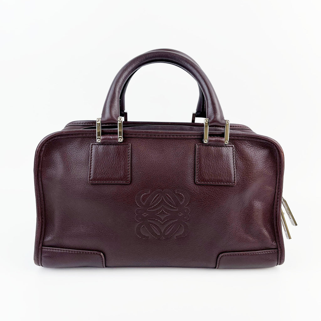 LOEWE ロエベ アマソナ28 ハンドバッグ アナグラム ブラウン レザー ヴィンテージ レディース 【中古】