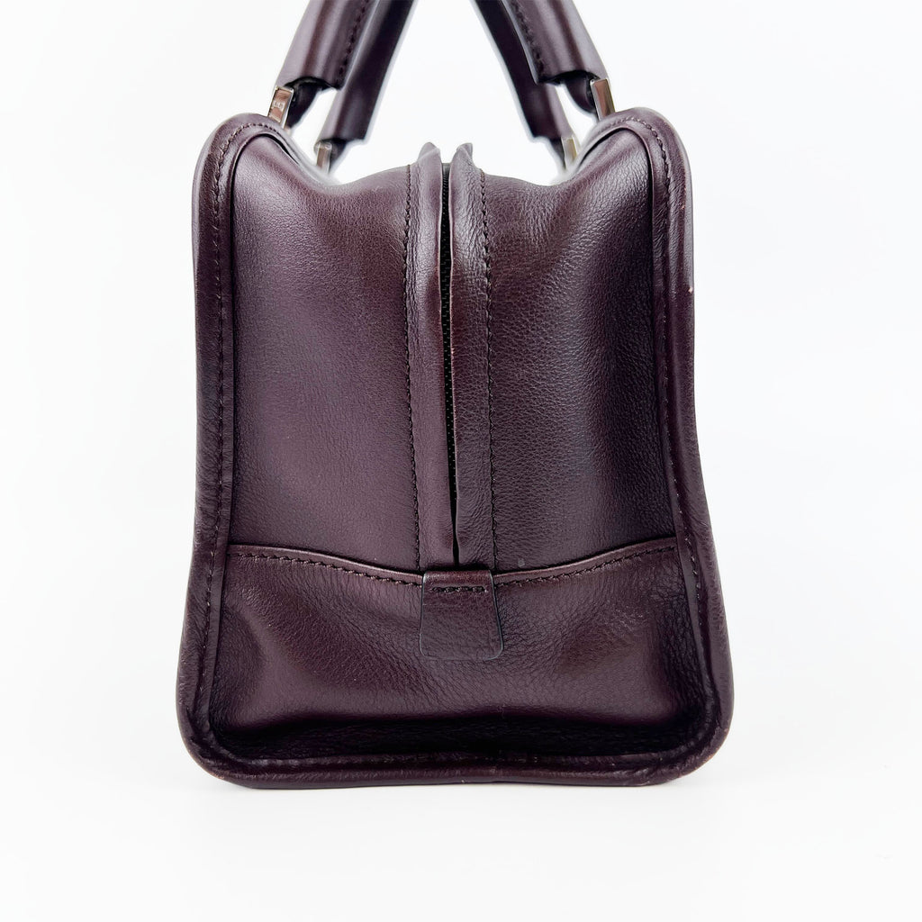 LOEWE ロエベ アマソナ28 ハンドバッグ アナグラム ブラウン レザー ヴィンテージ レディース 【中古】