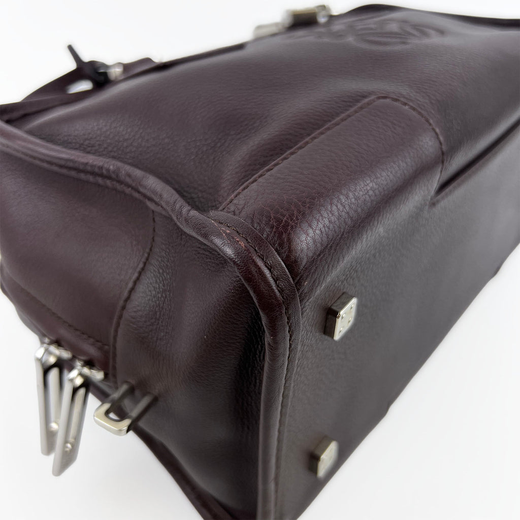 LOEWE ロエベ アマソナ28 ハンドバッグ アナグラム ブラウン レザー ヴィンテージ レディース 【中古】