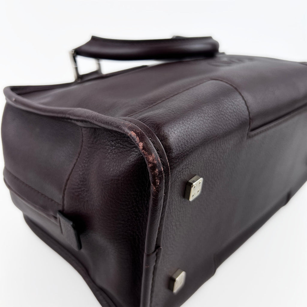 LOEWE ロエベ アマソナ28 ハンドバッグ アナグラム ブラウン レザー ヴィンテージ レディース 【中古】
