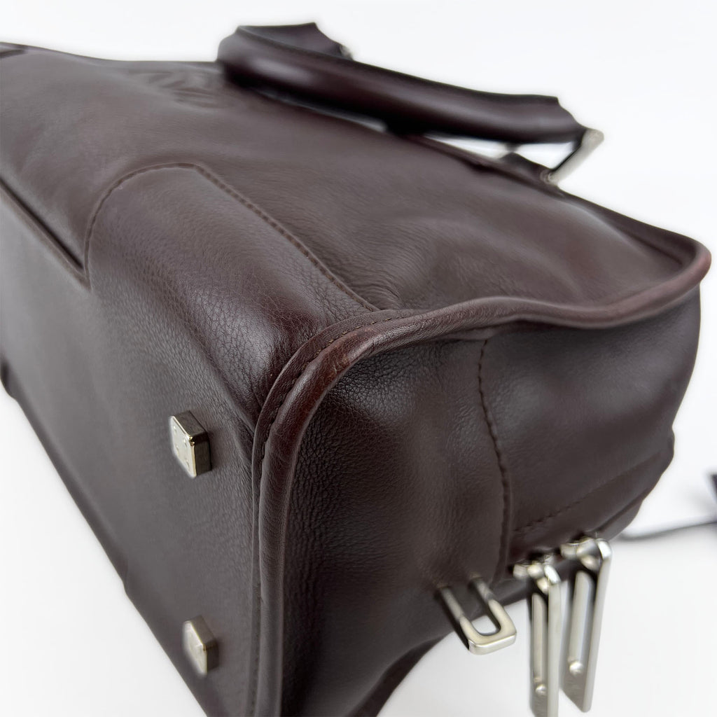 LOEWE ロエベ アマソナ28 ハンドバッグ アナグラム ブラウン レザー ヴィンテージ レディース 【中古】