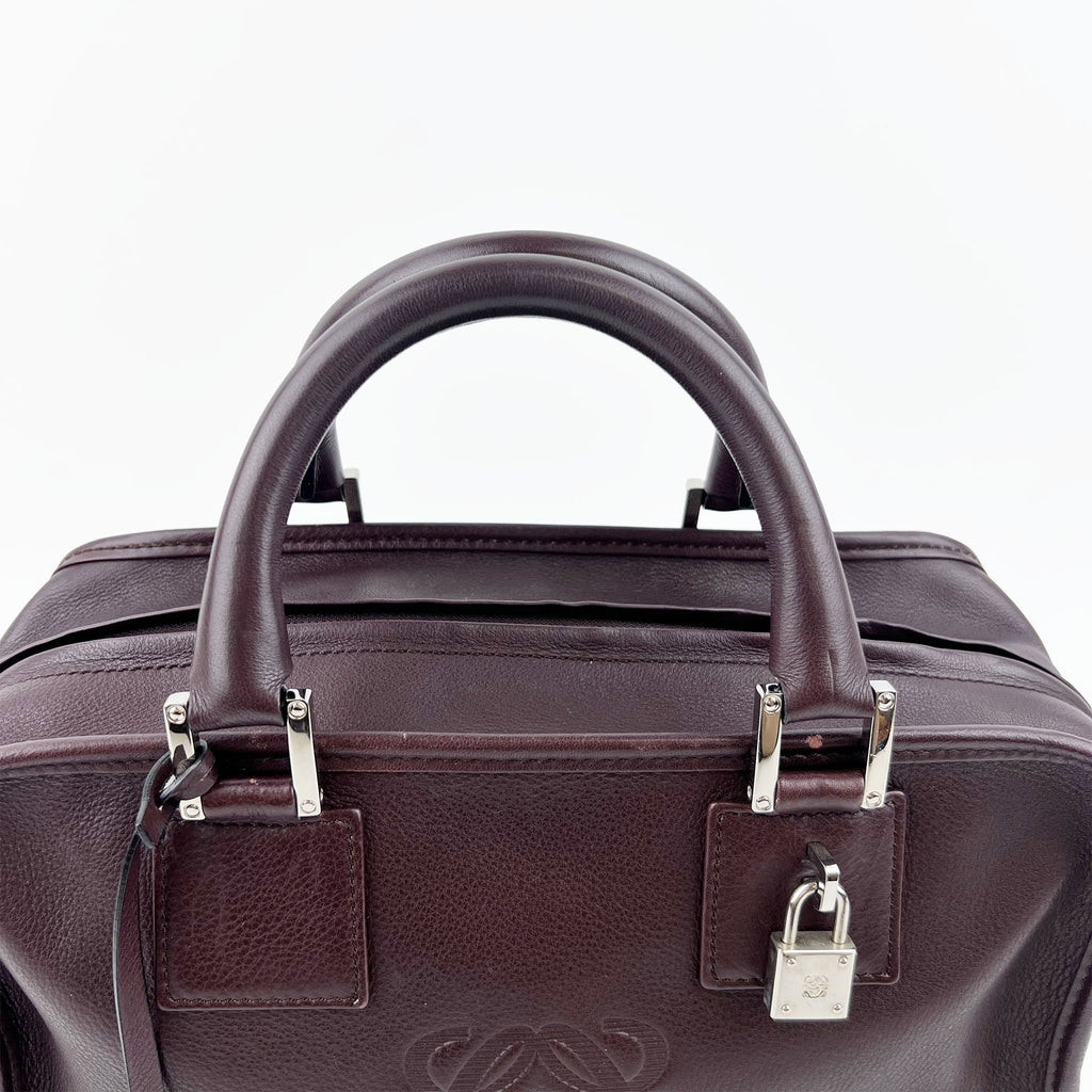 LOEWE ロエベ アマソナ28 ハンドバッグ アナグラム ブラウン レザー ヴィンテージ レディース 【中古】