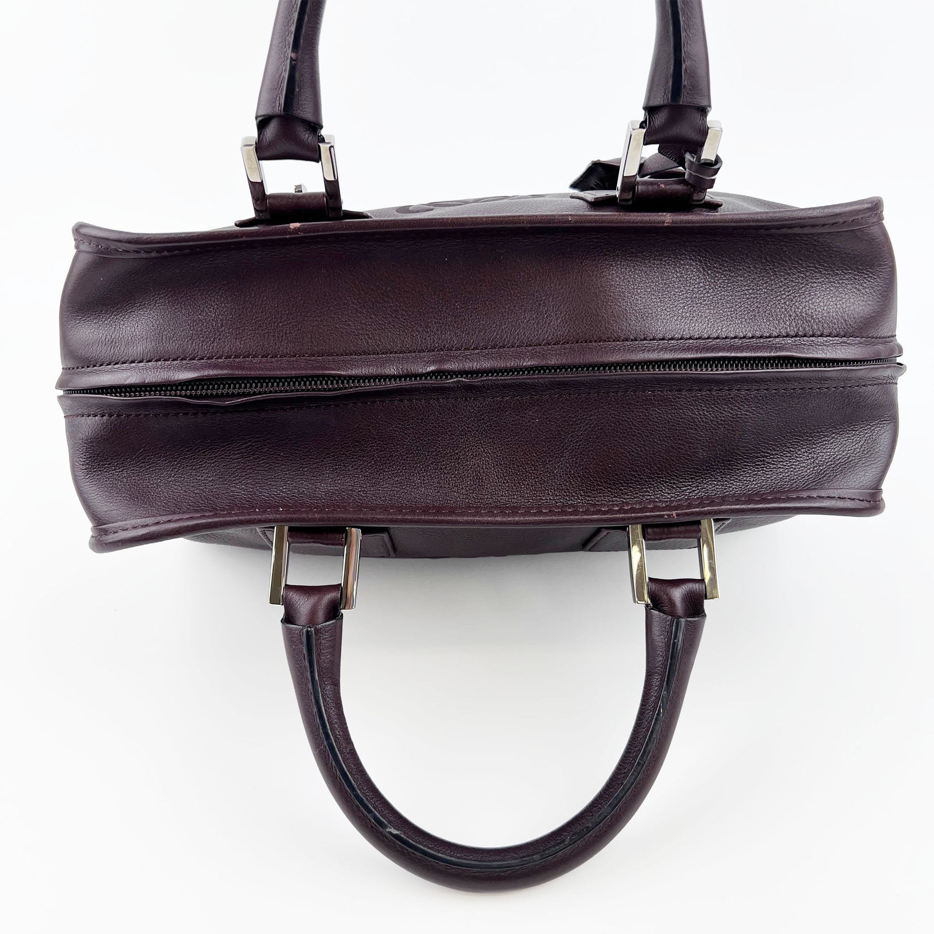LOEWE ロエベ アマソナ28 ハンドバッグ アナグラム ブラウン レザー ヴィンテージ レディース 【中古】