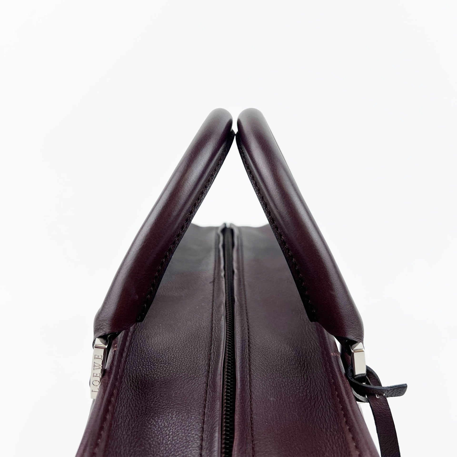 LOEWE ロエベ アマソナ28 ハンドバッグ アナグラム ブラウン レザー ヴィンテージ レディース 【中古】