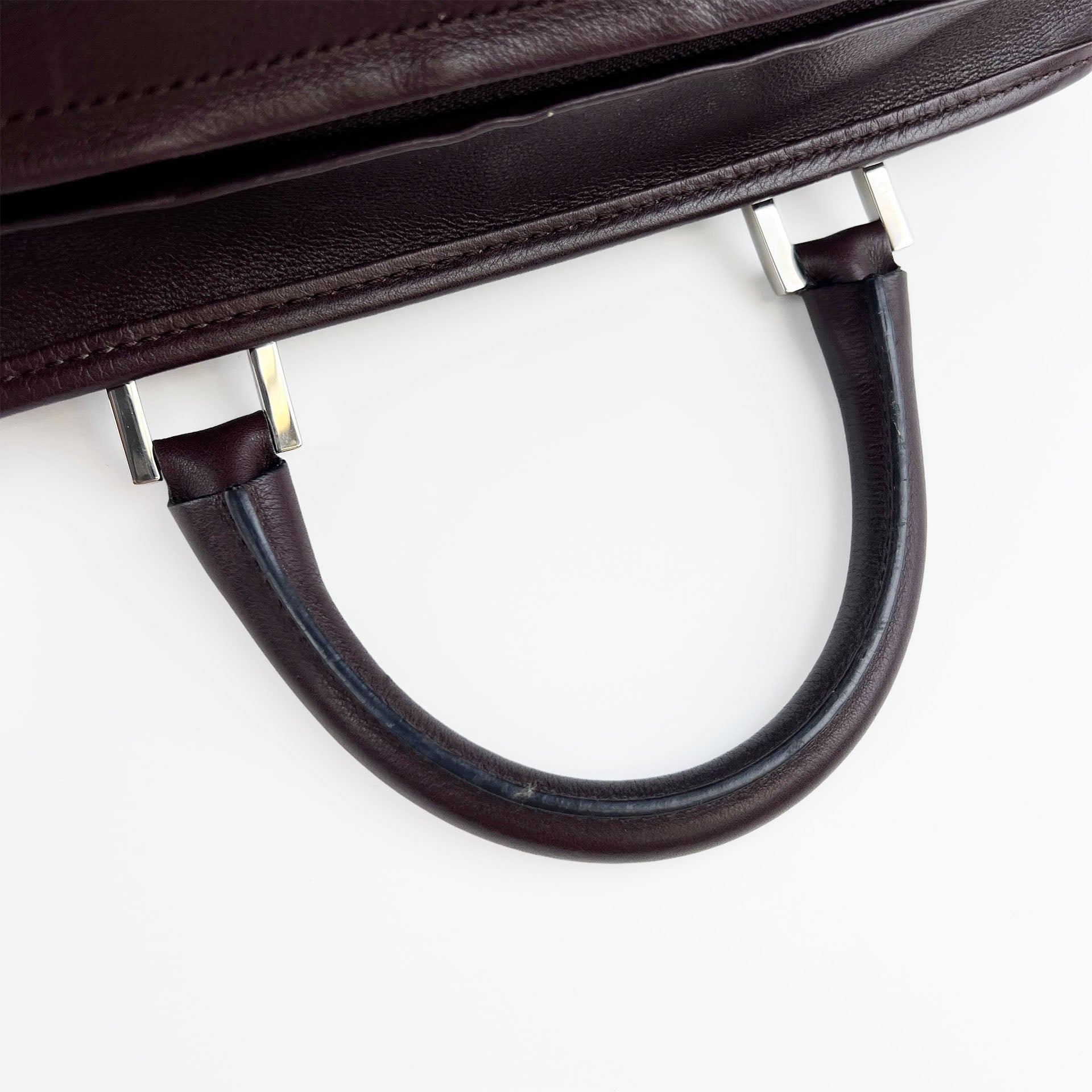 LOEWE ロエベ アマソナ28 ハンドバッグ アナグラム ブラウン レザー ヴィンテージ レディース 【中古】