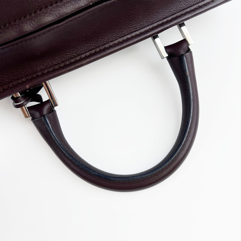 LOEWE ロエベ アマソナ28 ハンドバッグ アナグラム ブラウン レザー ヴィンテージ レディース 【中古】
