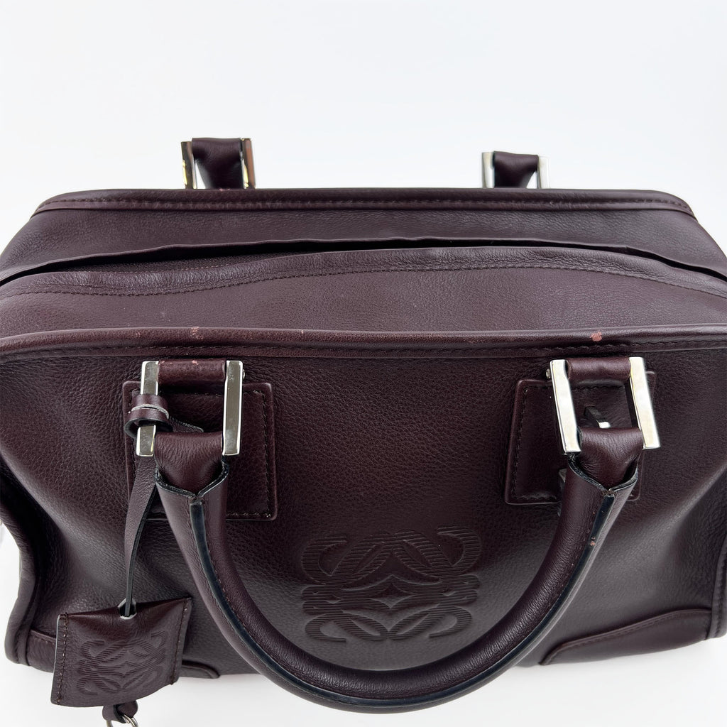 LOEWE ロエベ アマソナ28 ハンドバッグ アナグラム ブラウン レザー ヴィンテージ レディース 【中古】