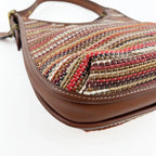 COACH コーチ アップサイクル ウーブン エルゴ C3856 ワンショルダー バッグ マルチカラー ブラウン レザー レディース 【中古】