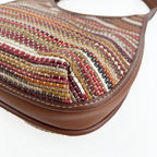 COACH コーチ アップサイクル ウーブン エルゴ C3856 ワンショルダー バッグ マルチカラー ブラウン レザー レディース 【中古】