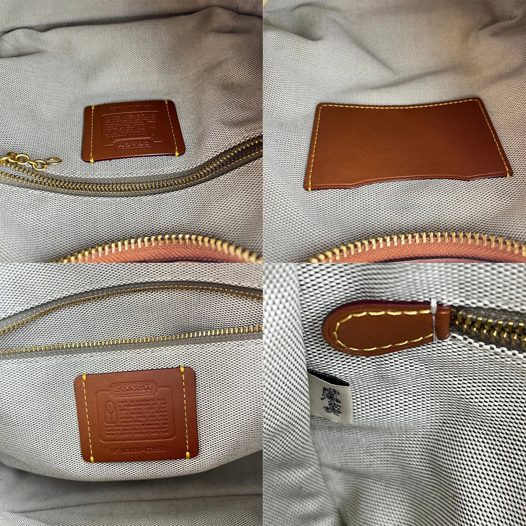 COACH コーチ アップサイクル ウーブン エルゴ C3856 ワンショルダー バッグ マルチカラー ブラウン レザー レディース 【中古】