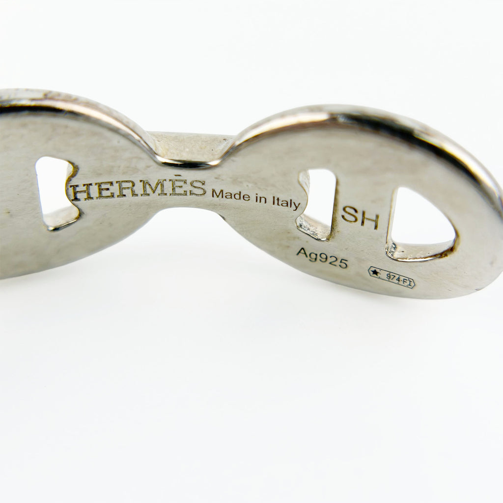 HERMES エルメス シェーヌダンクル アンシェネ バングル ブレスレット SH Ag 925 シルバー ヴィンテージ レディース 【中古】