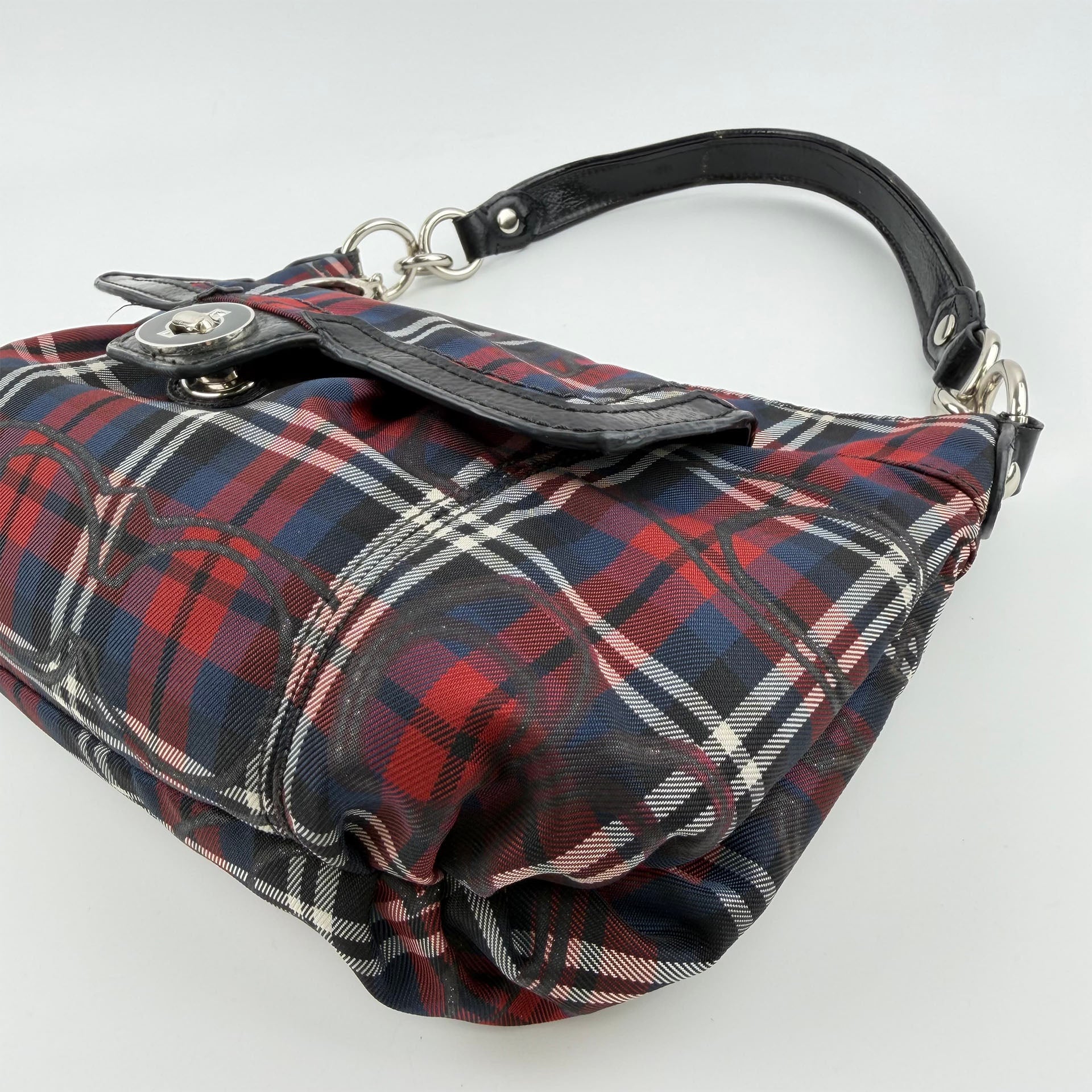 COACH コーチ ショルダーバッグ ハンドバッグ マルチカラー キャンバス ヴィンテージ レディース 【中古】