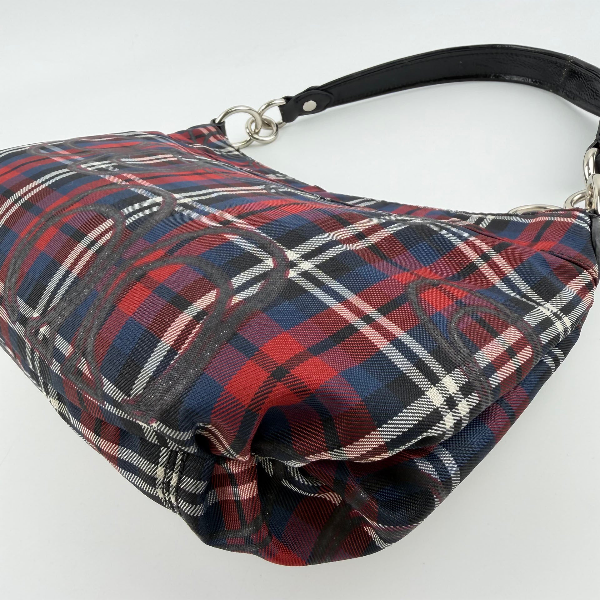COACH コーチ ショルダーバッグ ハンドバッグ マルチカラー キャンバス ヴィンテージ レディース 【中古】