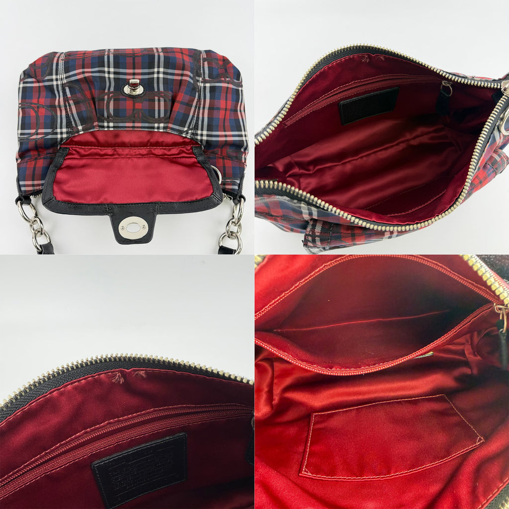 COACH コーチ ショルダーバッグ ハンドバッグ マルチカラー キャンバス ヴィンテージ レディース 【中古】