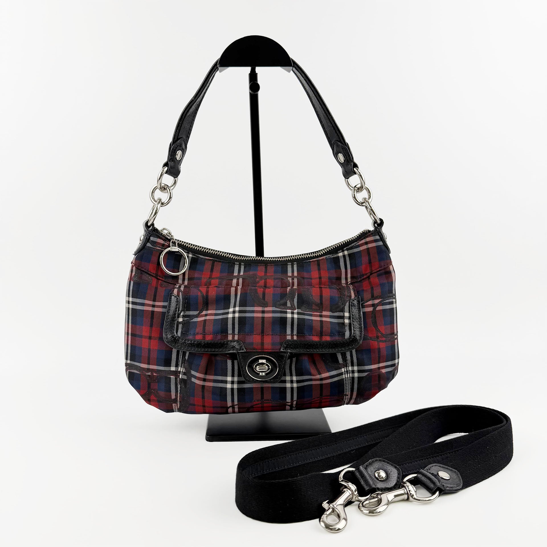 COACH コーチ ショルダーバッグ ハンドバッグ マルチカラー キャンバス ヴィンテージ レディース 【中古】