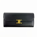 CELINE セリーヌ トリオンフ 財布 ブラック レザー ヴィンテージ レディース 【中古】