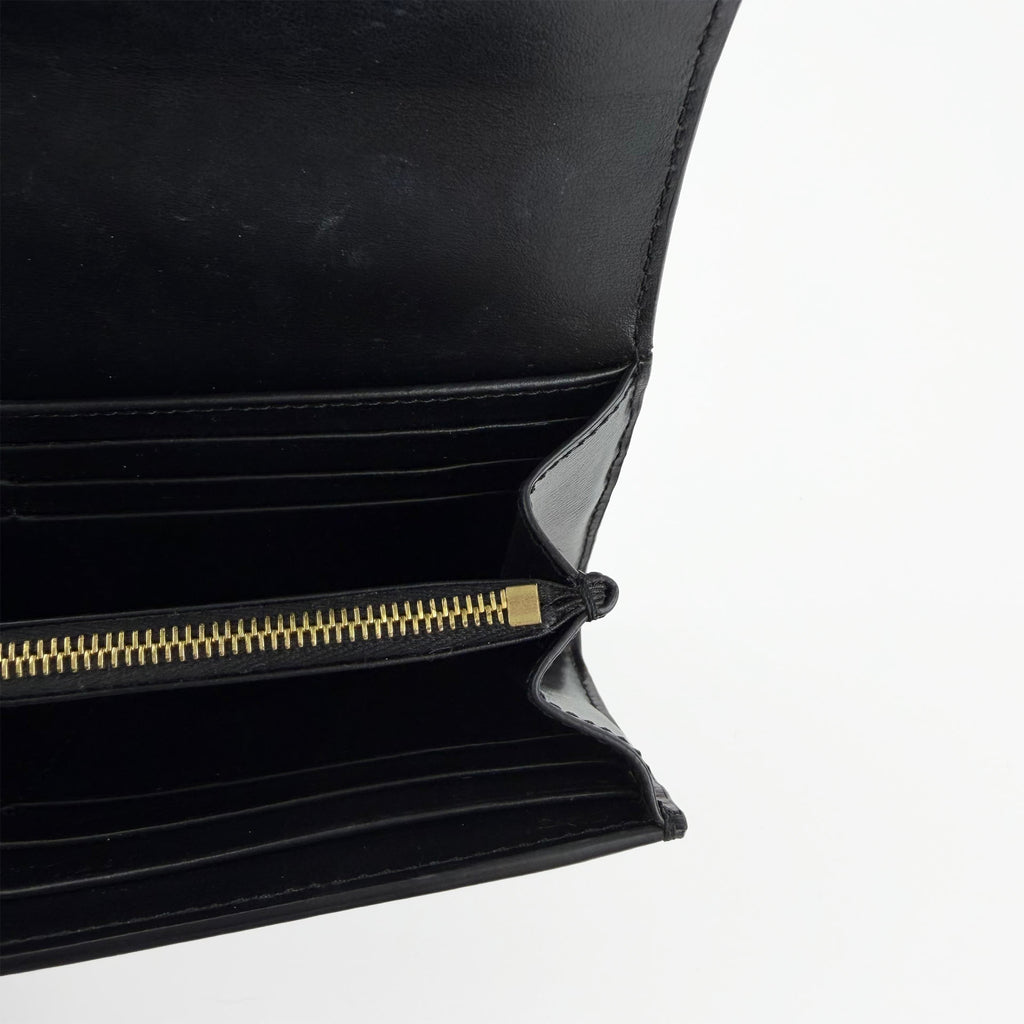 CELINE セリーヌ トリオンフ 財布 ブラック レザー ヴィンテージ レディース 【中古】