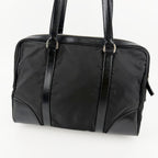 PRADA プラダ ショルダーバッグ ブラック ナイロン レザー ヴィンテージ レディース 【中古】