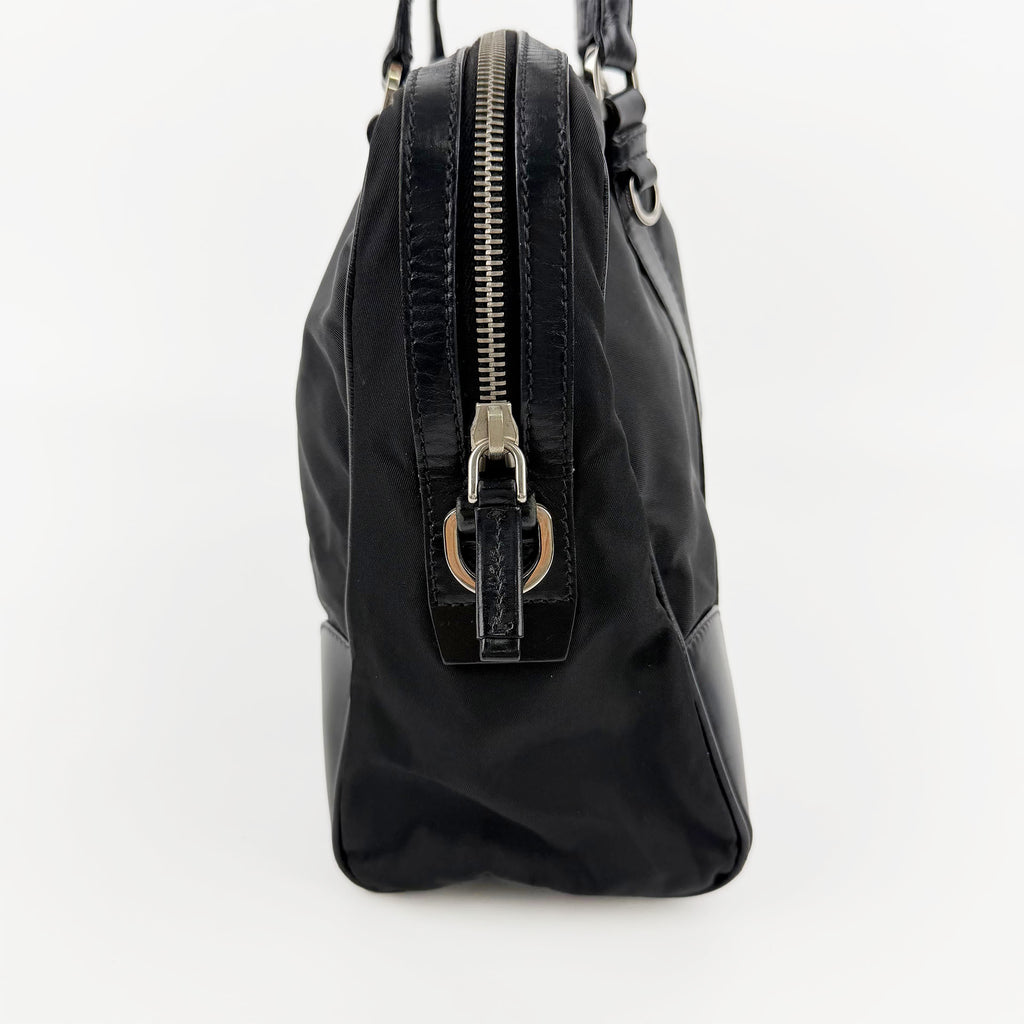 PRADA プラダ ショルダーバッグ ブラック ナイロン レザー ヴィンテージ レディース 【中古】