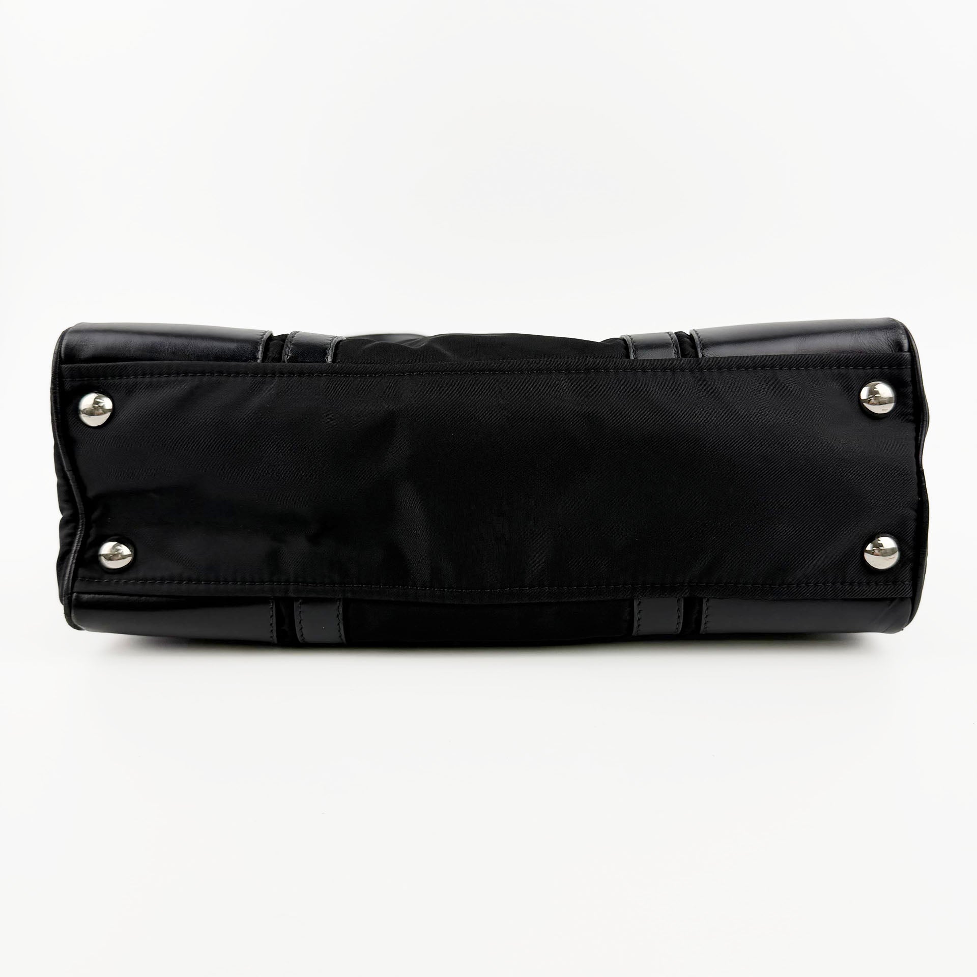 PRADA プラダ ショルダーバッグ ブラック ナイロン レザー ヴィンテージ レディース 【中古】