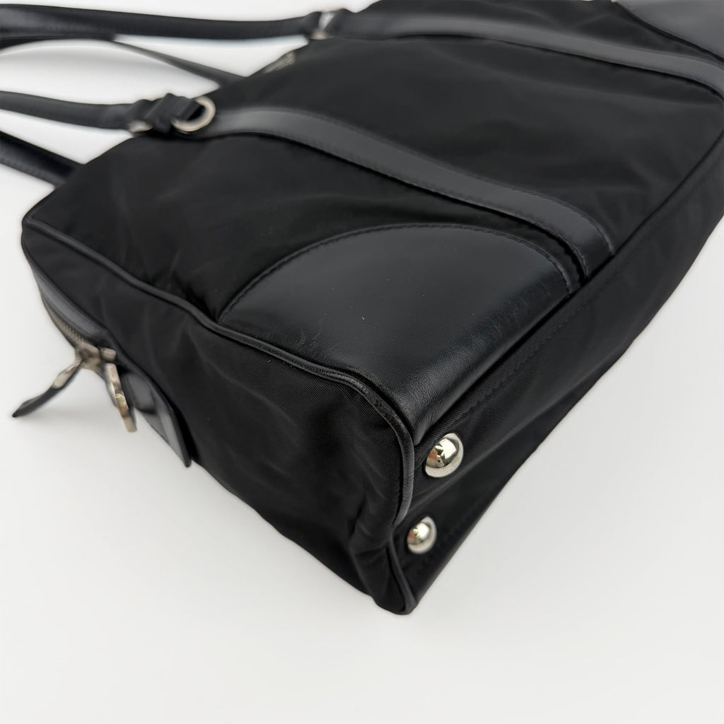PRADA プラダ ショルダーバッグ ブラック ナイロン レザー ヴィンテージ レディース 【中古】