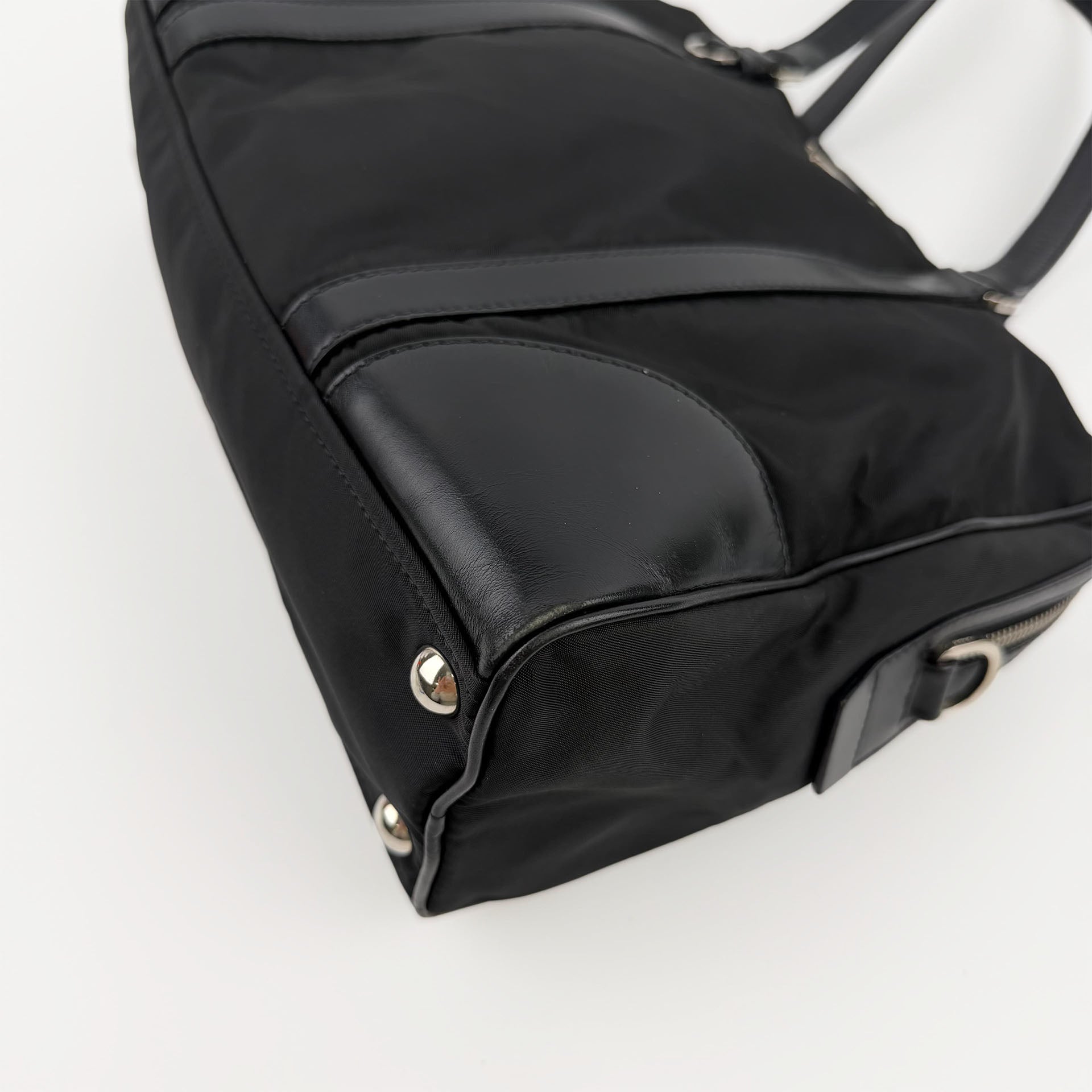 PRADA プラダ ショルダーバッグ ブラック ナイロン レザー ヴィンテージ レディース 【中古】