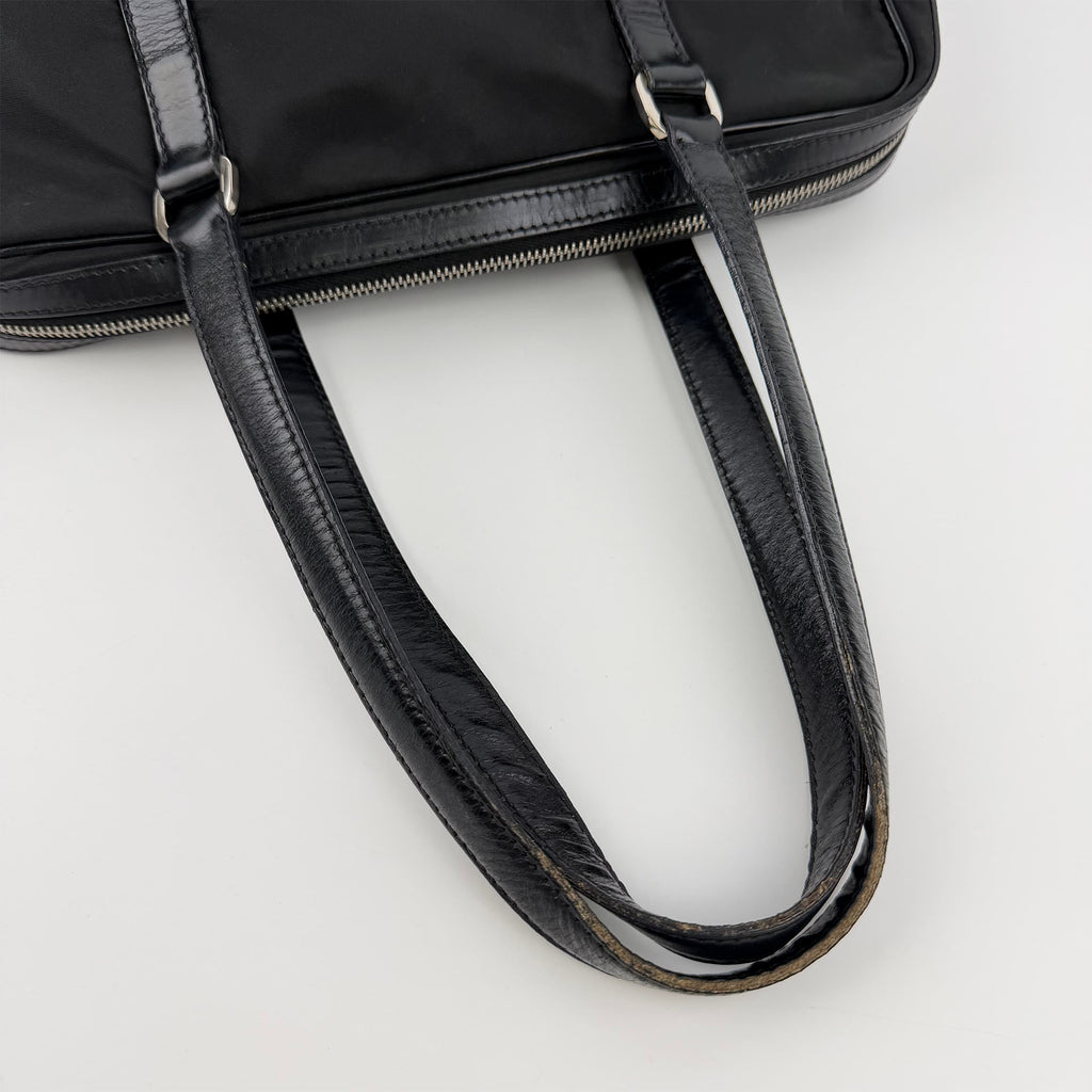 PRADA プラダ ショルダーバッグ ブラック ナイロン レザー ヴィンテージ レディース 【中古】