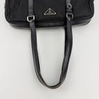 PRADA プラダ ショルダーバッグ ブラック ナイロン レザー ヴィンテージ レディース 【中古】