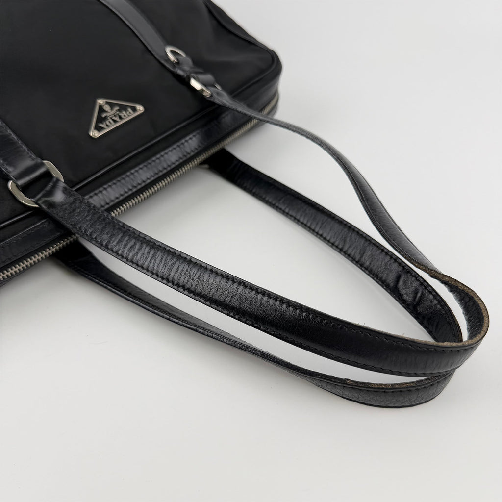 PRADA プラダ ショルダーバッグ ブラック ナイロン レザー ヴィンテージ レディース 【中古】
