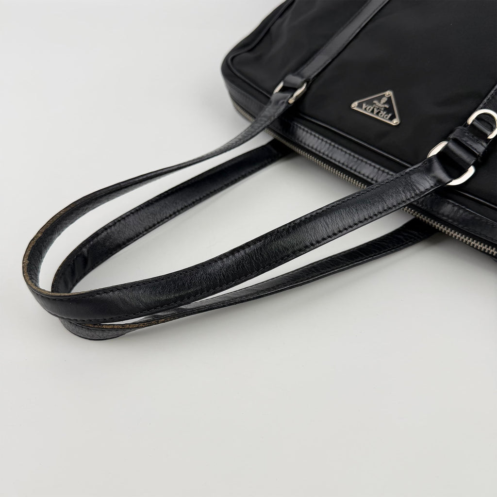 PRADA プラダ ショルダーバッグ ブラック ナイロン レザー ヴィンテージ レディース 【中古】
