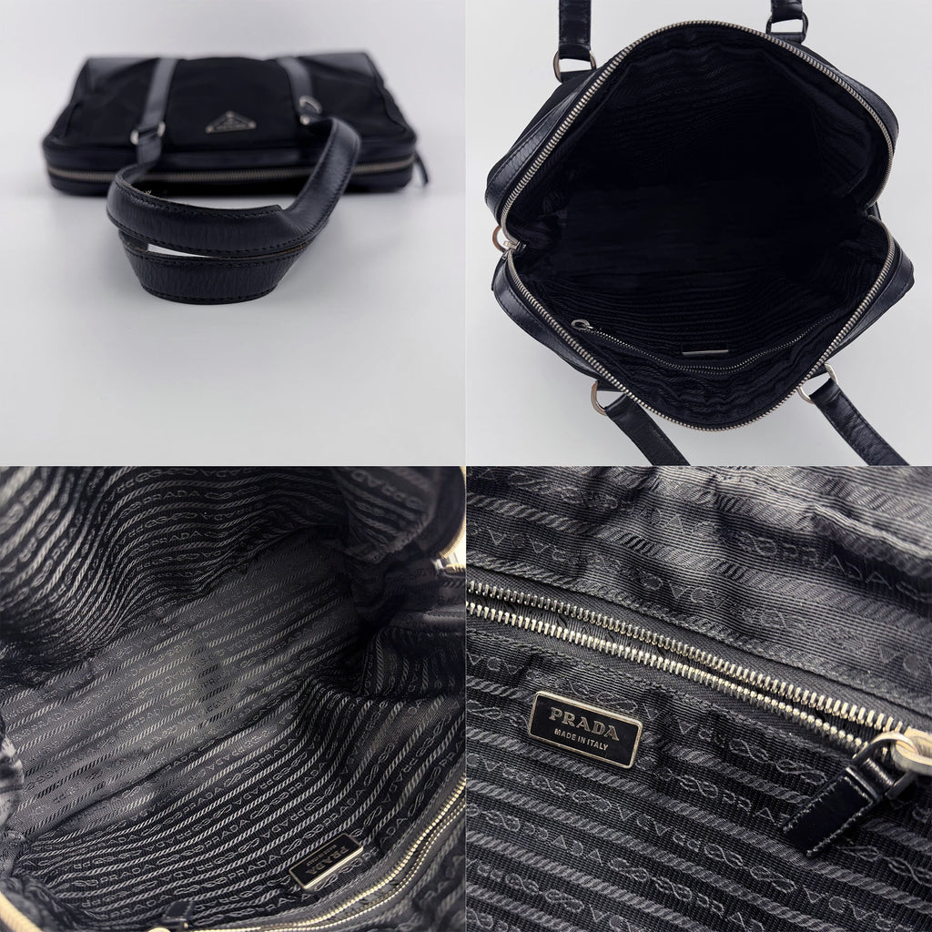 PRADA プラダ ショルダーバッグ ブラック ナイロン レザー ヴィンテージ レディース 【中古】
