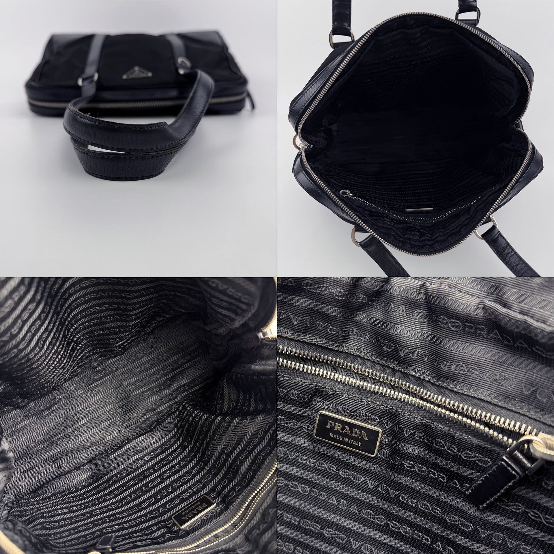 PRADA プラダ ショルダーバッグ ブラック ナイロン レザー ヴィンテージ レディース 【中古】