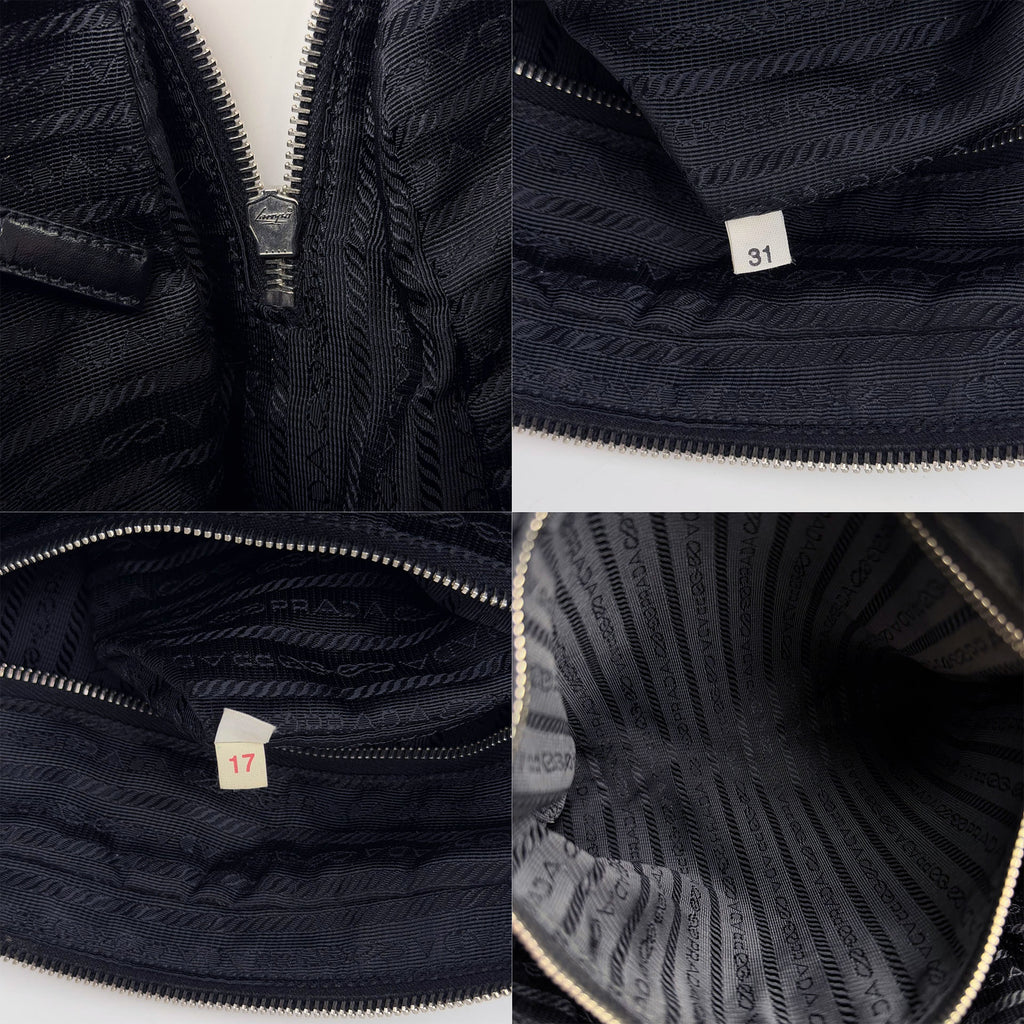 PRADA プラダ ショルダーバッグ ブラック ナイロン レザー ヴィンテージ レディース 【中古】