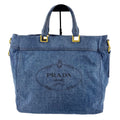 PRADA プラダ カナパ トートバッグ ショルダーバッグ デニム ブルー ヴィンテージ レディース 【中古】
