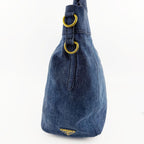 PRADA プラダ カナパ トートバッグ ショルダーバッグ デニム ブルー ヴィンテージ レディース 【中古】