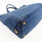 PRADA プラダ カナパ トートバッグ ショルダーバッグ デニム ブルー ヴィンテージ レディース 【中古】