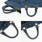 PRADA プラダ カナパ トートバッグ ショルダーバッグ デニム ブルー ヴィンテージ レディース 【中古】