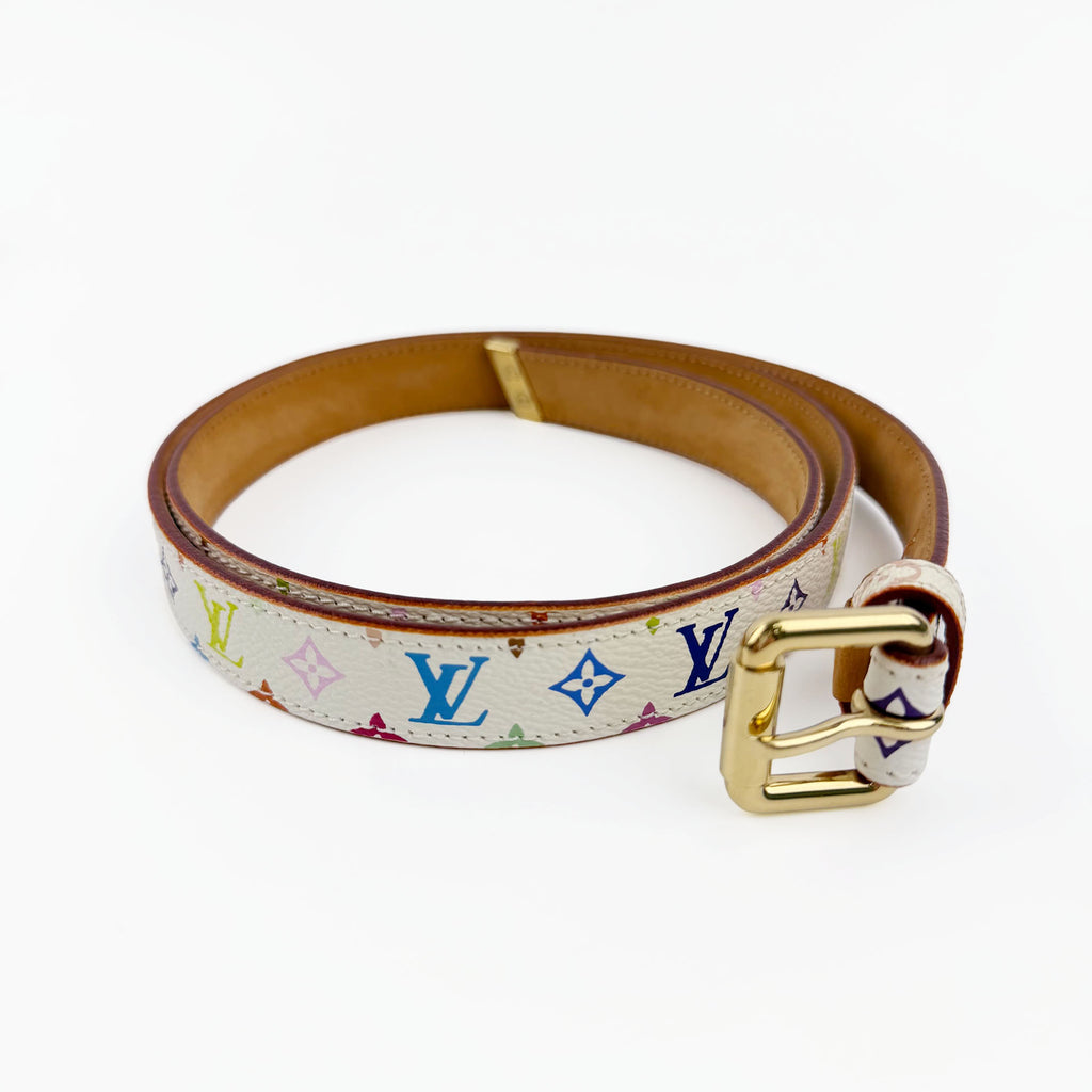 LOUIS VUITTON ルイヴィトン モノグラム マルチカラー サンチュール ベルト M9272W LB0043 ヴィンテージ レディース 【中古】