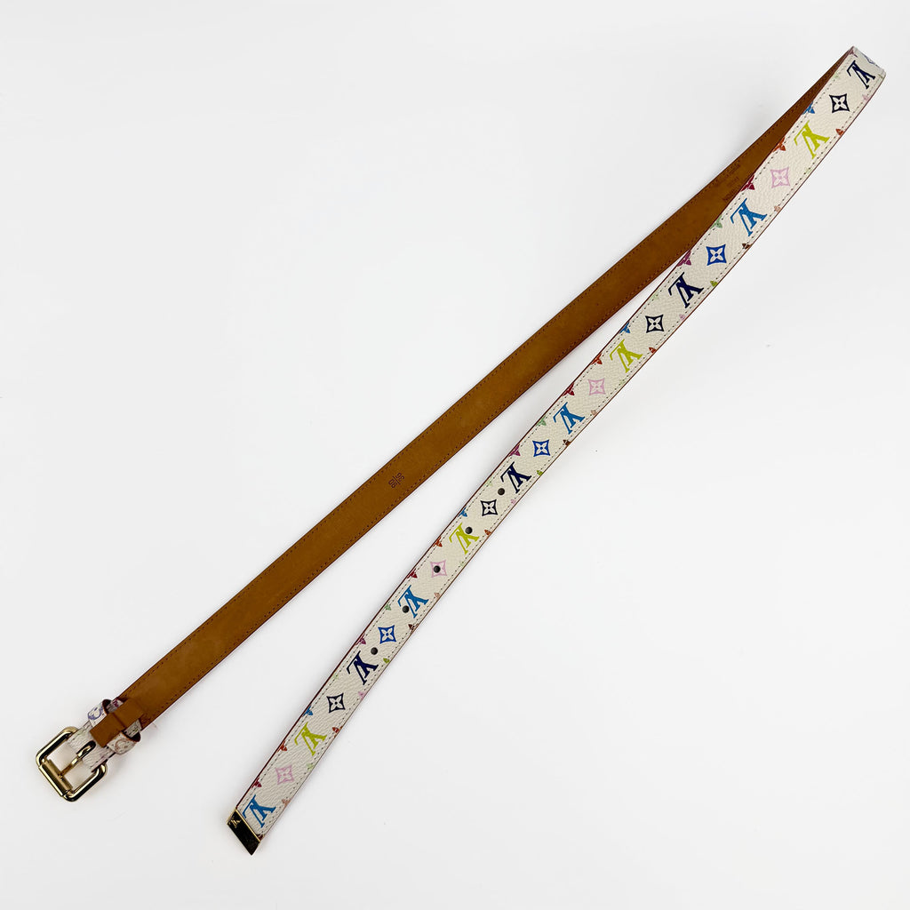 LOUIS VUITTON ルイヴィトン モノグラム マルチカラー サンチュール ベルト M9272W LB0043 ヴィンテージ レディース 【中古】
