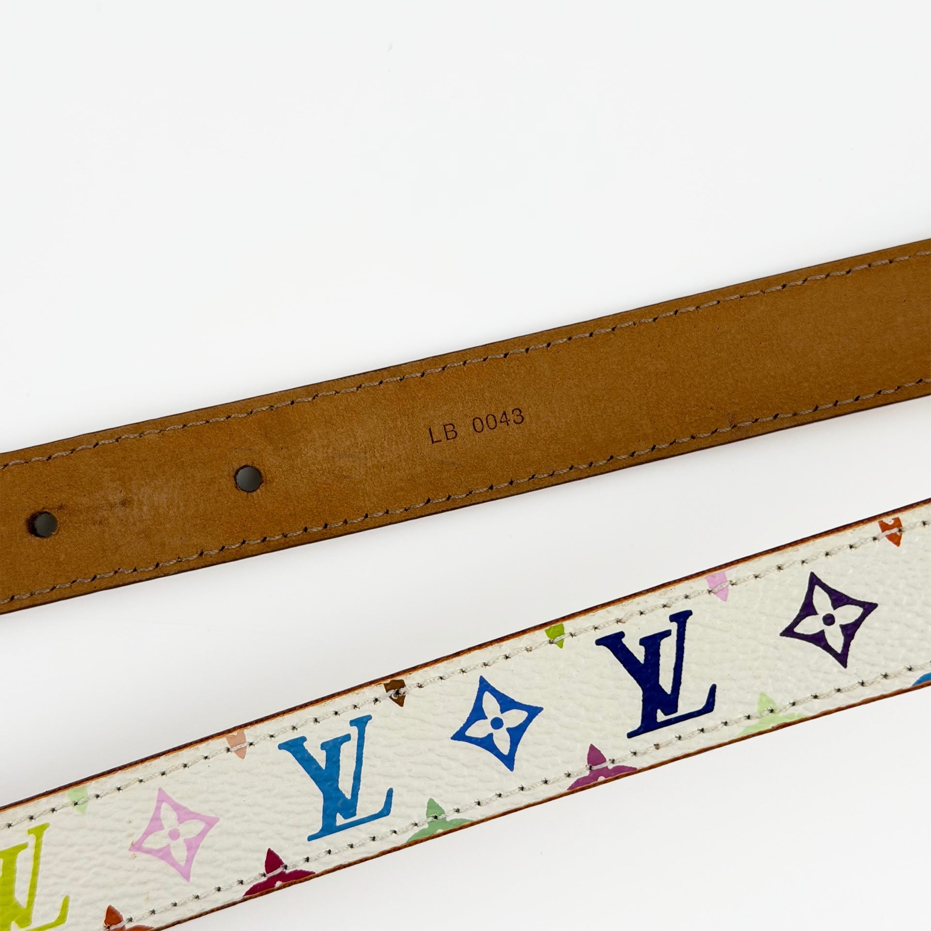LOUIS VUITTON ルイヴィトン モノグラム マルチカラー サンチュール ベルト M9272W LB0043 ヴィンテージ レディース 【中古】