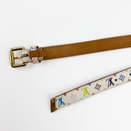 LOUIS VUITTON ルイヴィトン モノグラム マルチカラー サンチュール ベルト M9272W LB0043 ヴィンテージ レディース 【中古】