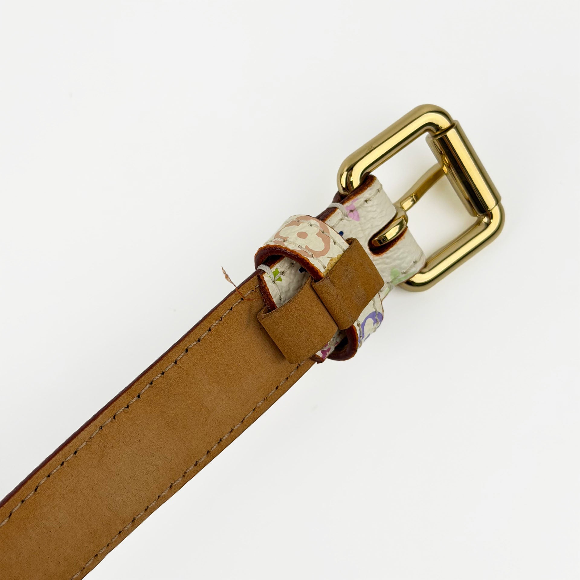 LOUIS VUITTON ルイヴィトン モノグラム マルチカラー サンチュール ベルト M9272W LB0043 ヴィンテージ レディース 【中古】