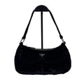 PRADA プラダ ショルダーバッグ ブラック ベルベット ヴィンテージ レディース 【中古】