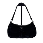 PRADA プラダ ショルダーバッグ ブラック ベルベット ヴィンテージ レディース 【中古】