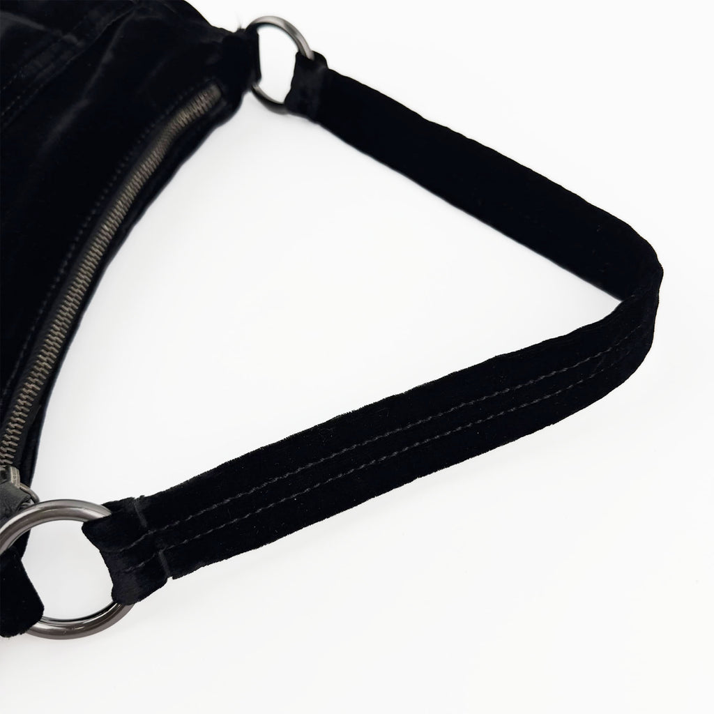 PRADA プラダ ショルダーバッグ ブラック ベルベット ヴィンテージ レディース 【中古】