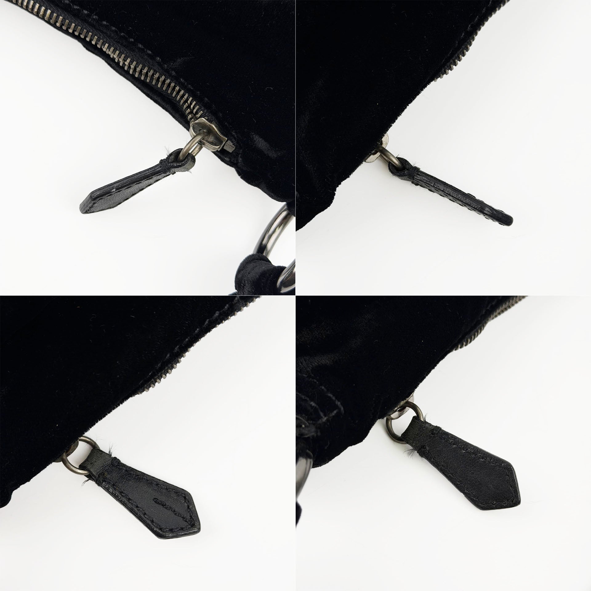 PRADA プラダ ショルダーバッグ ブラック ベルベット ヴィンテージ レディース 【中古】