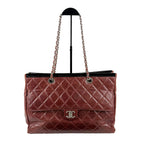 CHANEL シャネル ココマーク マトラッセ チェーントートバッグ ショルダーバッグ レッド レザー 20番台 ヴィンテージ レディース 【中古】