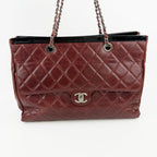 CHANEL シャネル ココマーク マトラッセ チェーントートバッグ ショルダーバッグ レッド レザー 20番台 ヴィンテージ レディース 【中古】