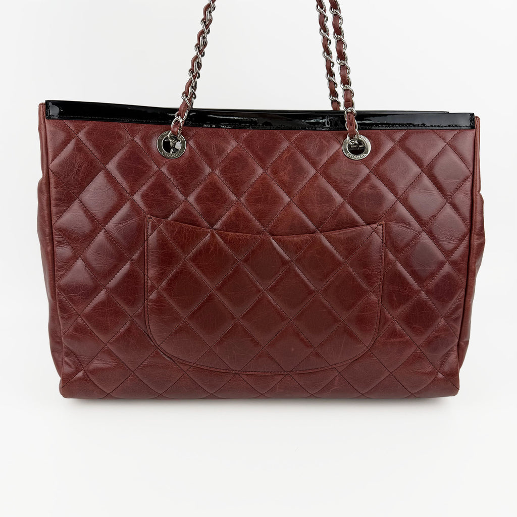 CHANEL シャネル ココマーク マトラッセ チェーントートバッグ ショルダーバッグ レッド レザー 20番台 ヴィンテージ レディース 【中古】